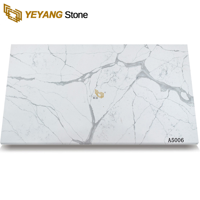 A5006 Calacatta White Quartz Stone for Kitchen Countertop