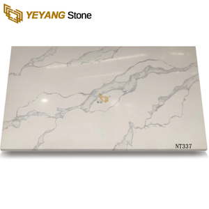 NT337 White Classic Calacatta Quartz Stone Slabs Price Cost