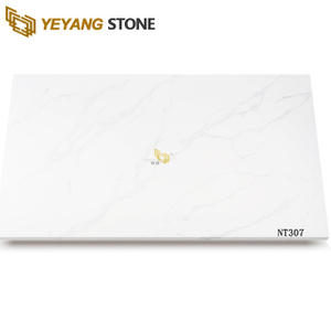 Marble Look Quartz Super White background Slab NT307